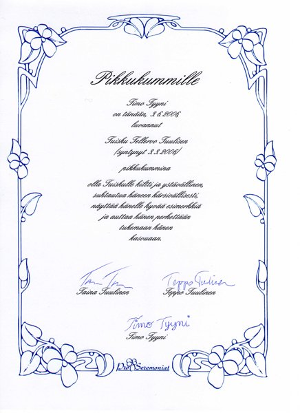 Product image of Pikkukummin todistus pikkukummille