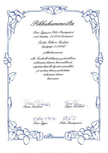 Product image of Pikkukummin todistus lapselle