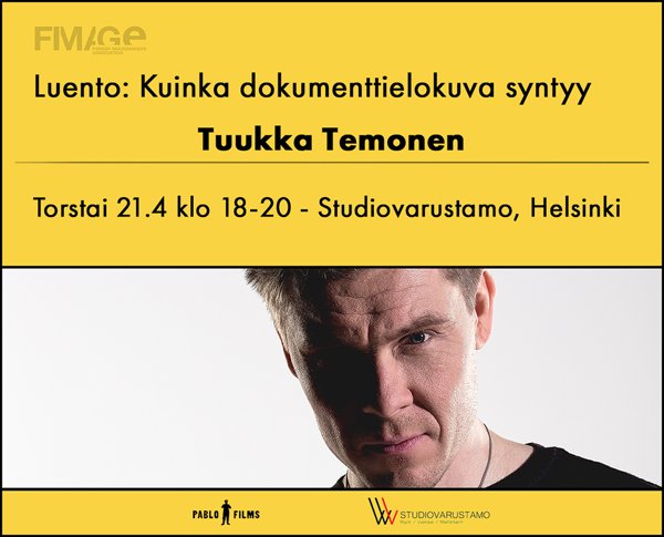 Product image of  Loppuunmyyty: Luento: Kuinka dokumenttielokuva syntyy?