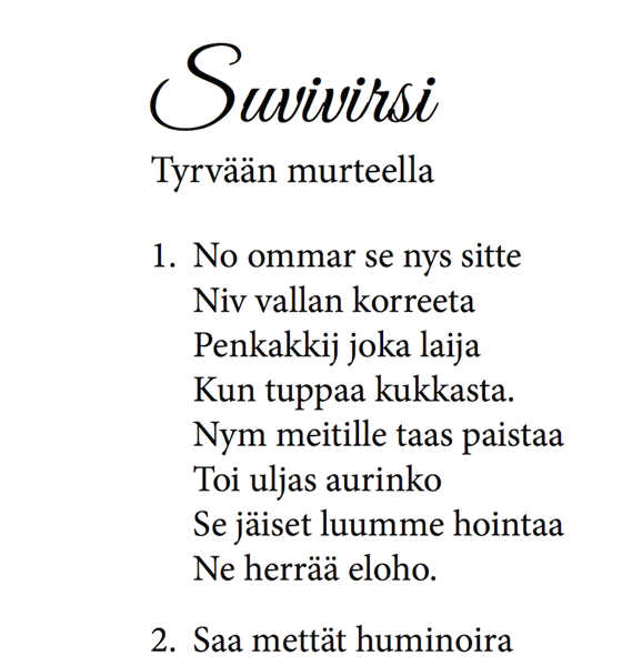 Product image of  Suvivirsi Tyrvään murteella - SANAT