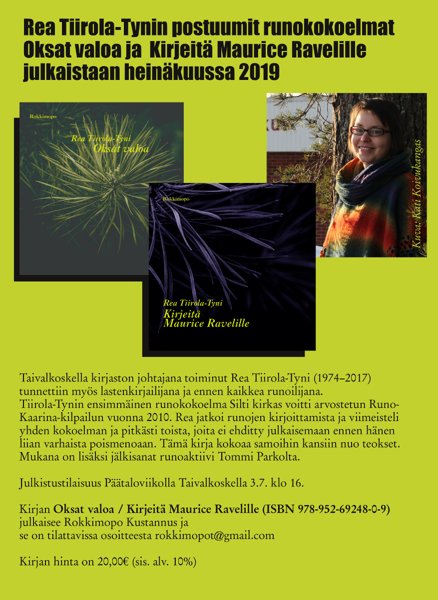Product image of  Rea Tiirola-Tyni: Oksat valoa/Kirjeitä Maurice Ravelille