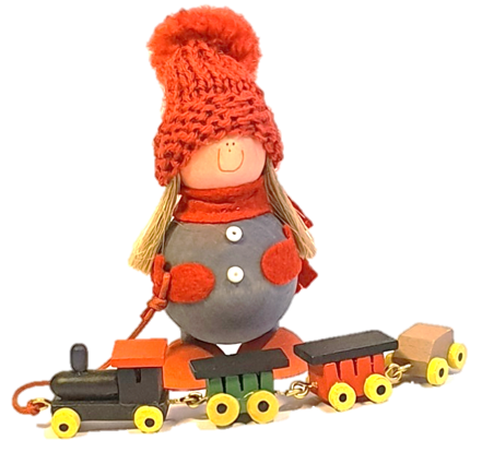 Product image of  TYTTÖ JA LEIKKIJUNA, FLICKA MED LEKSAKSTÅG, GIRL W TRAIN