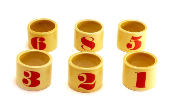 Product image of Arabia Numero Egg Cup and Napkin Ring Set