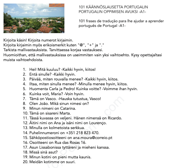 Product image of  101 käännöslausetta portugaliksi A1