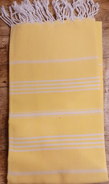 Product image of  keltavalkea hamampyyhe raidallinen