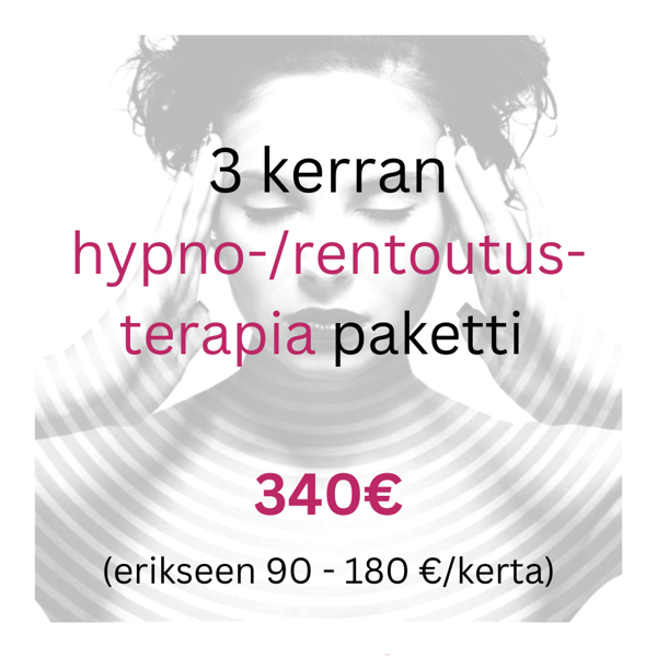 Product image of Hypno-/ rentoutusterapia 3 kerran paketti uusille asiakkaille