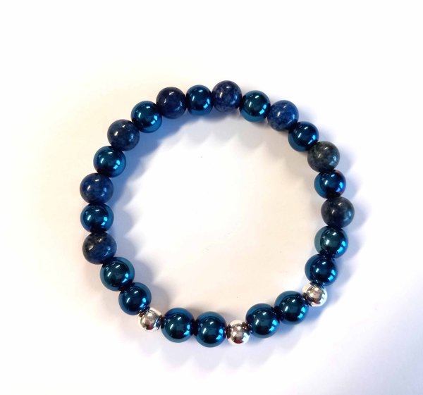 Product image of  Hematiitti & Lapis Lazuli rannekoru 16-17cm