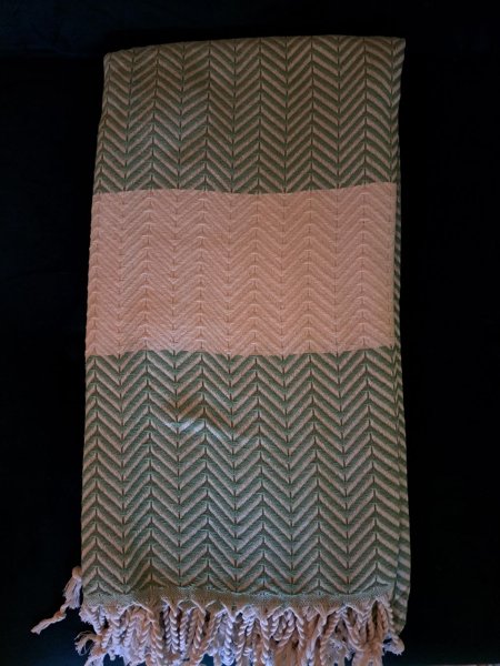 Product image of  pehmeä kalanruotokuvioinen vihreä hamampyyhe