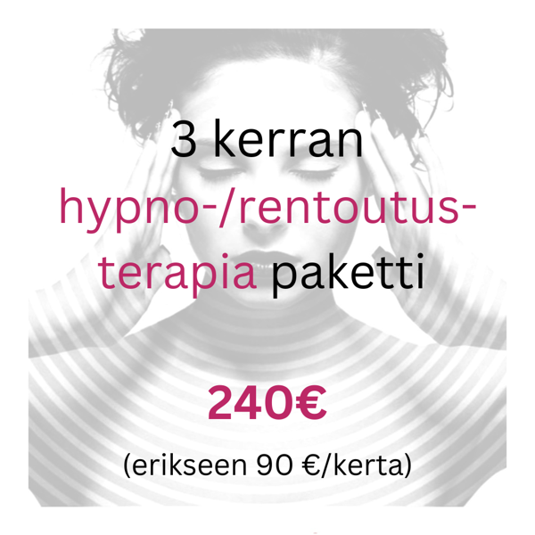 Product image of  Hypno-/ rentoutusterapia 3 tapaamiskerran paketti