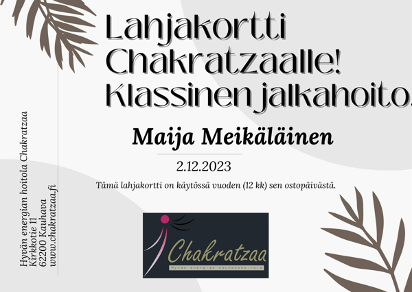 Product image of  Klassinen jalkahoito -lahjakortti