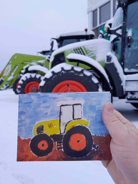 Product image of Postikortti, vaaleanvihreä traktori, MK0104.1