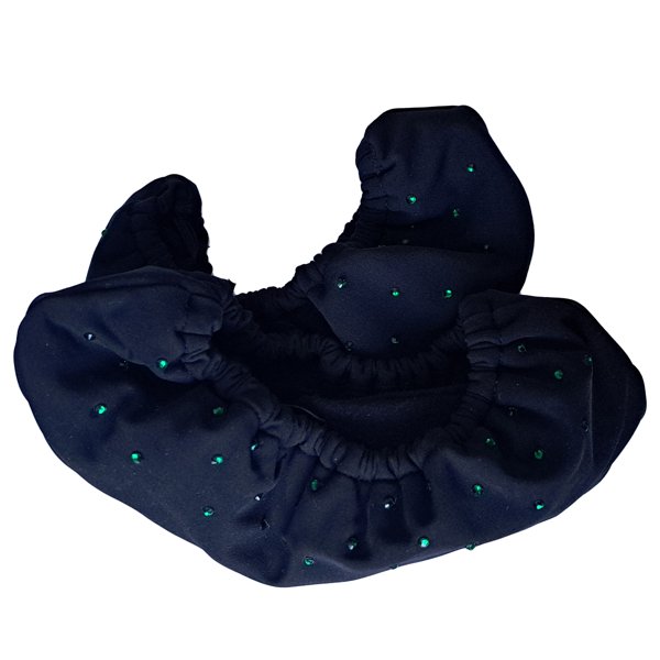 Product image of  Pehmosuojat luistimiin, mustat, vihreillä strasseilla