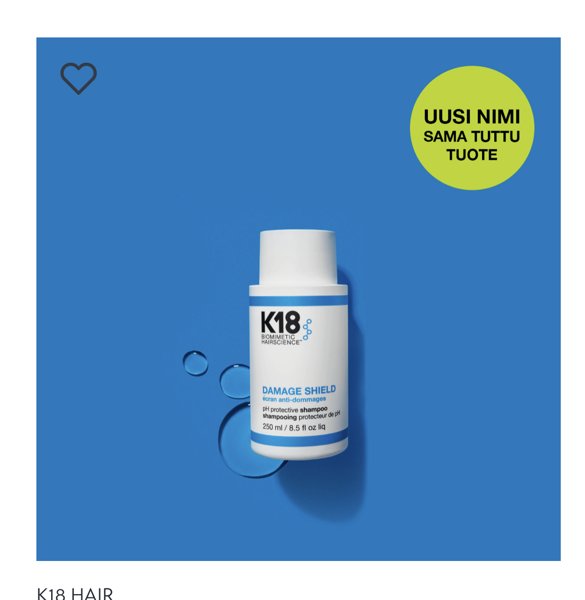 Product image of  K18 DAMAGE SHIELD pH protective shampoo 250ml