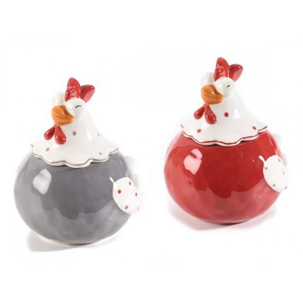 Product image of  Onnellinen kana karkki/keksi/säilytysrasia, punainen