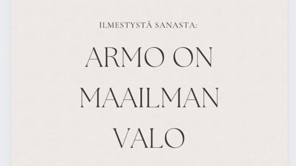 Product image of  RK 174.  Armo on Jumalan kirkkaus ja me olemme maailman valo