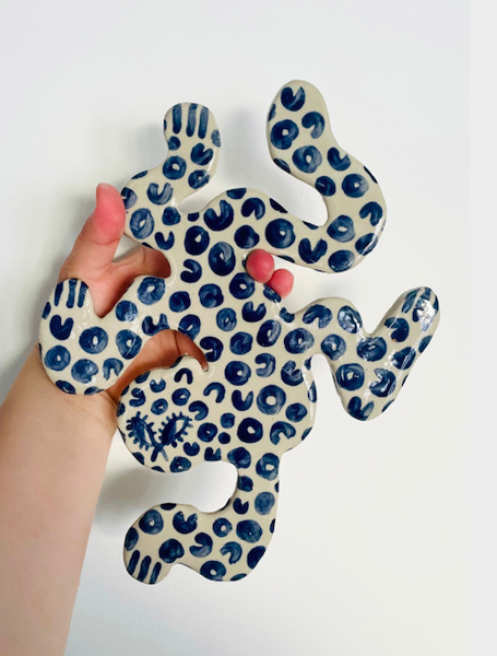 Product image of  Seinäpantteri - sininen & valkoinen pilkukas