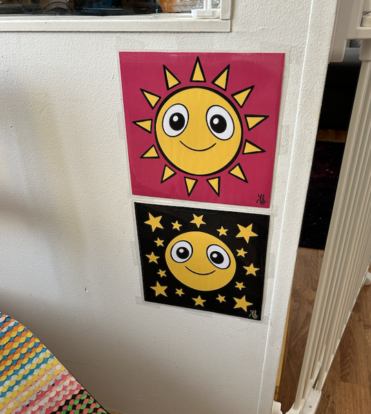 Product image of  Aurinko ja kuu - Tulostettavat hymynaamat