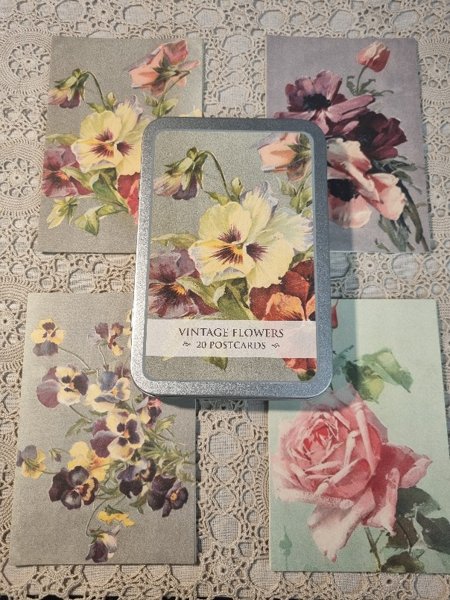Product image of  Postikortti peltirasiassa 20 kpl - vintage flowers