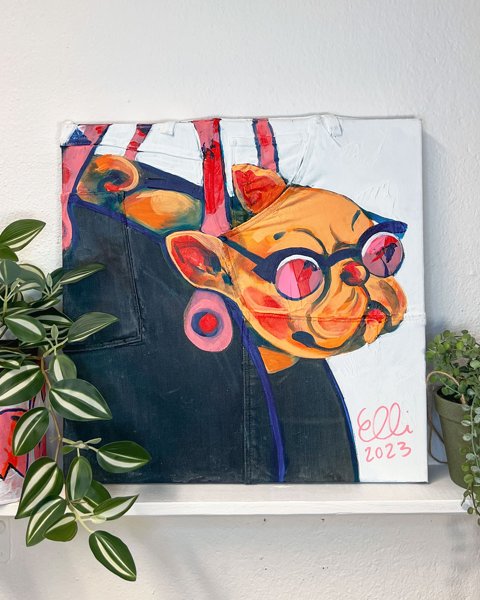 Product image of  Maalaus farkulla: Koira | Painting on Denim: Dog