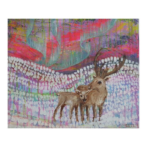 Product image of  Akryylimaalaus, Revontulten alla (2024)