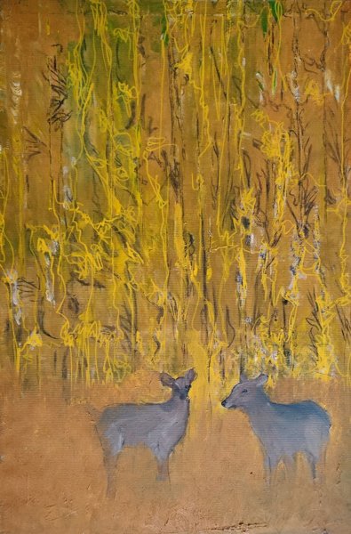 Product image of  Metsän olennot, sekatekniikka, 60 x 40 cm