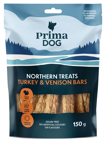Product image of  PrimaDog kalkkuna-peuratanko 150g