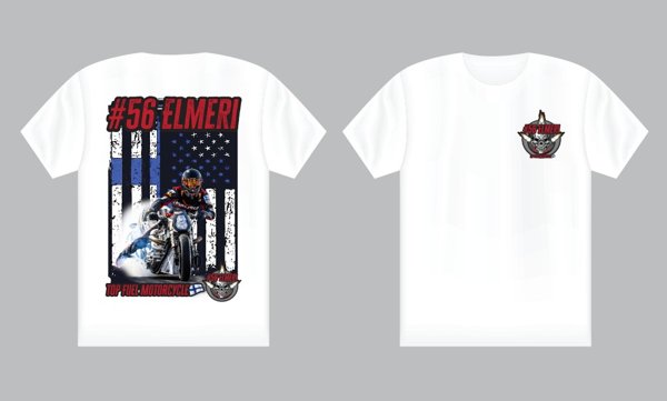 Product image of  T- Shirt Small logo on the front. Burnout pic on back