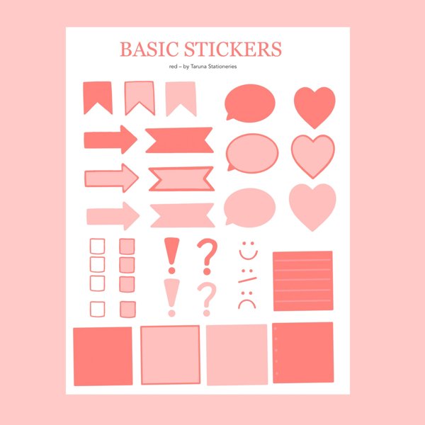 Product image of Basic stickers red