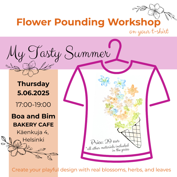 Product image of  Flower Pounding workshop (on your own t-shirt)