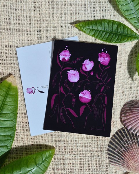 Product image of  Postikortti, Tanssivat kukat (roosa)