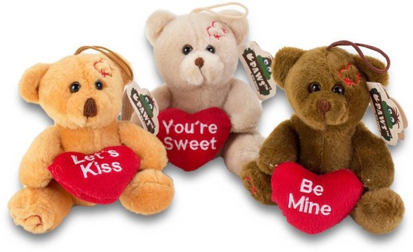Product image of  Plush Bear with heart 3 assorted 14cm