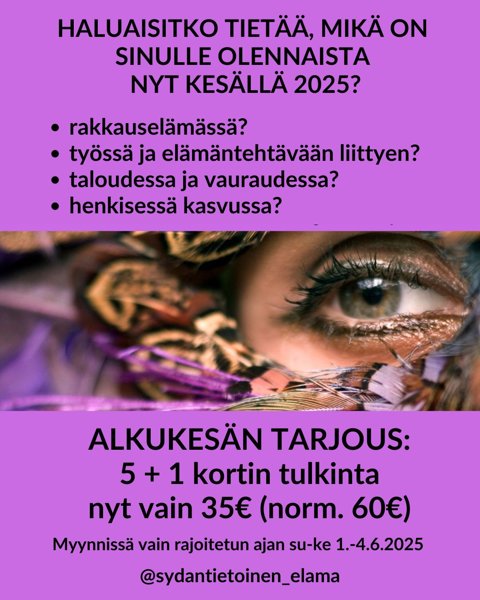 Product image of  Kirjallinen 5 + 1 kortin tulkinta vain 35€ (norm. 60€)