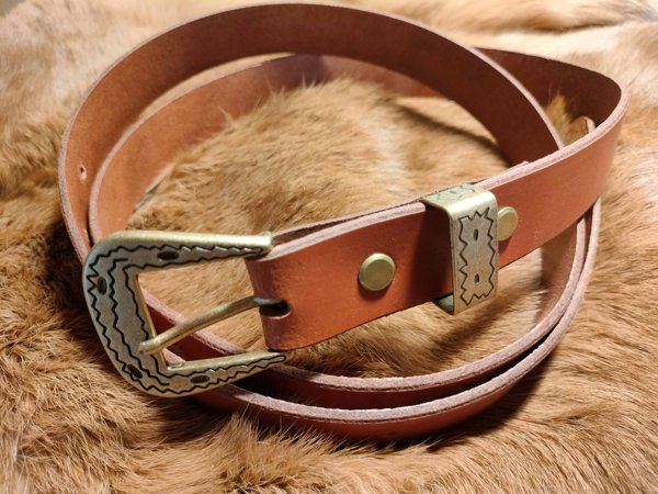 Product image of  Nahkavyö, konjakki, koristeellinen solki