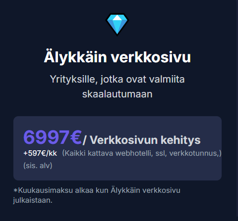 Product image of  Älykkäin verkkosivu (+ kaikki tarvittava)