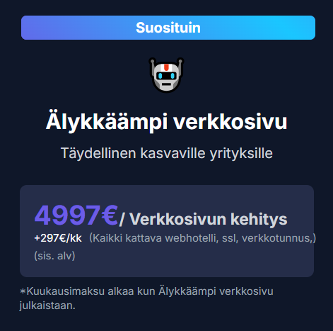 Product image of  Älykkäämpi verkkosivu (+ kaikki tarvittava)