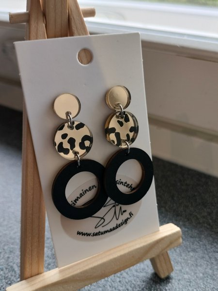 Product image of  PitkätRinkulat - KultaPeili, Leopardi, Musta-Rst