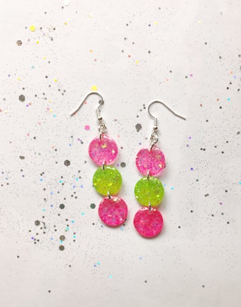 Product image of  Pikku tripla nappi pinkki/vihreä