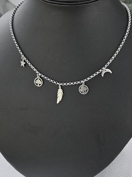Product image of  Amuletti kaulakoru sulkakuviolla