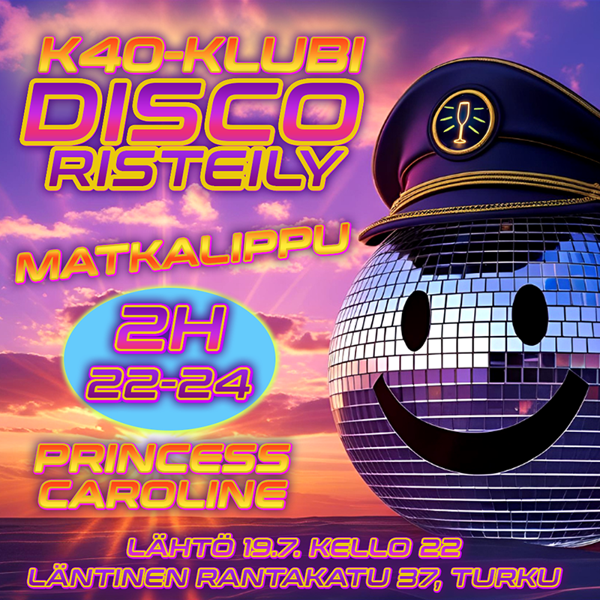 Product image of  K40-klubi Disco-risteily 19.7. 22-24 Turusta | 2h lippu