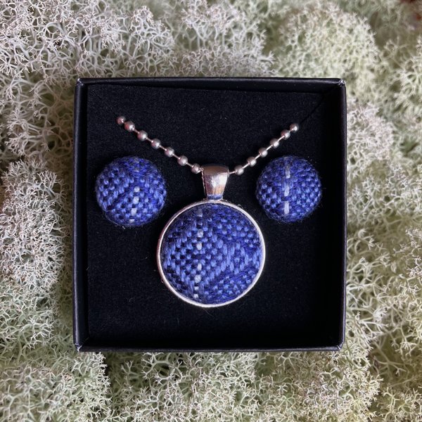 Product image of  Kaulakoru + korvakorut, sininen/tummansininen