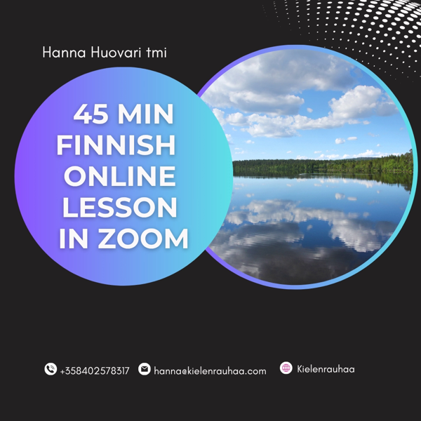 Product image of  Private Finnish lesson, all levels, online, 45 minutes