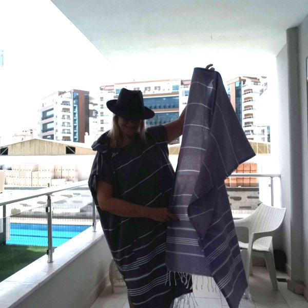 Product image of  tarjoussetti hamampontso ja ohut iso hamampyyhe