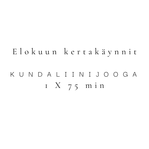 Product image of  Elokuun 2025 kundaliinijooga 1 x 75 min