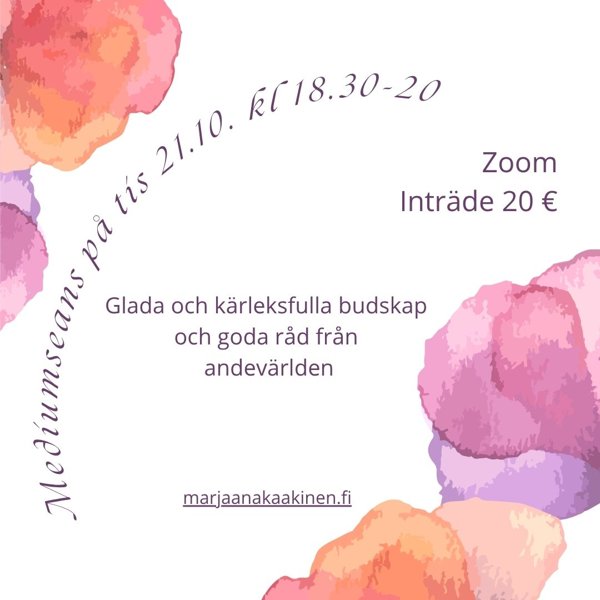 Product image of  Mediumseans i Zoom, tisdag 21.10. kl 18.30-20