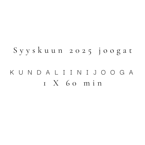Product image of  Syyskuun 2025 kundaliinijooga 1 x 60 min