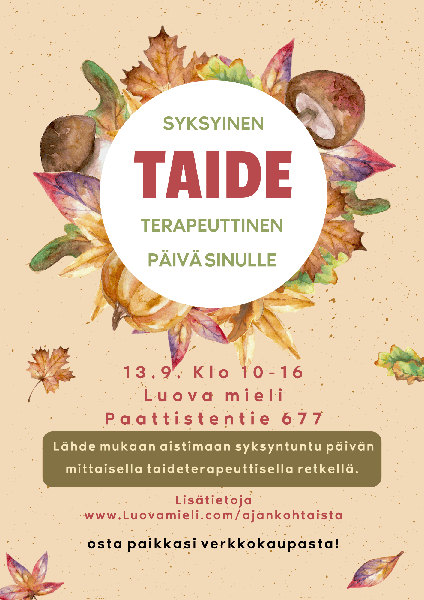 Product image of  Taideterapeuttinen päivä 13.9.