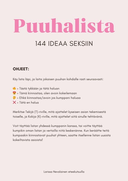 Product image of  Puuhalista – 144 ideaa seksiin