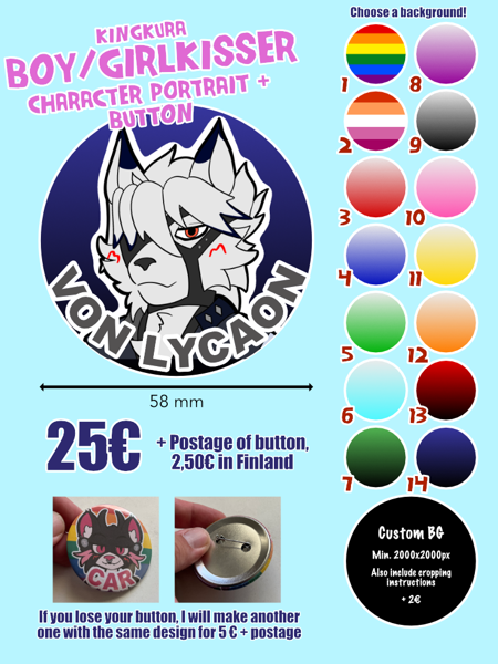 Product image of Boykisser YCH button pin 58 mm