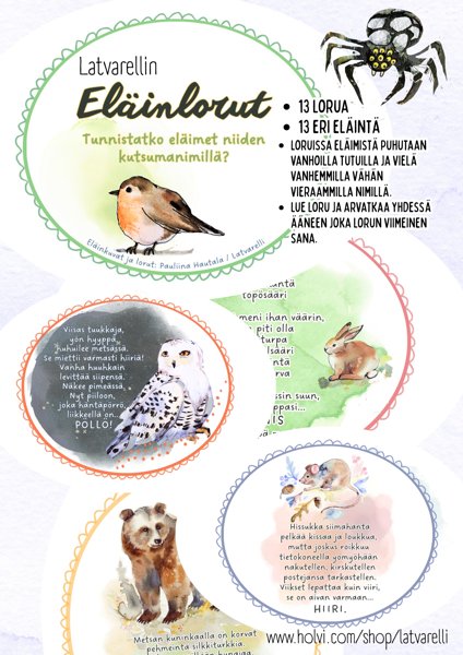 Product image of  Latvarellin eläinlorut, 13 korttia