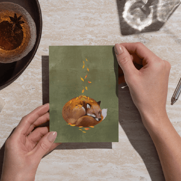 Product image of  Kettu kerällä - Postikortti
